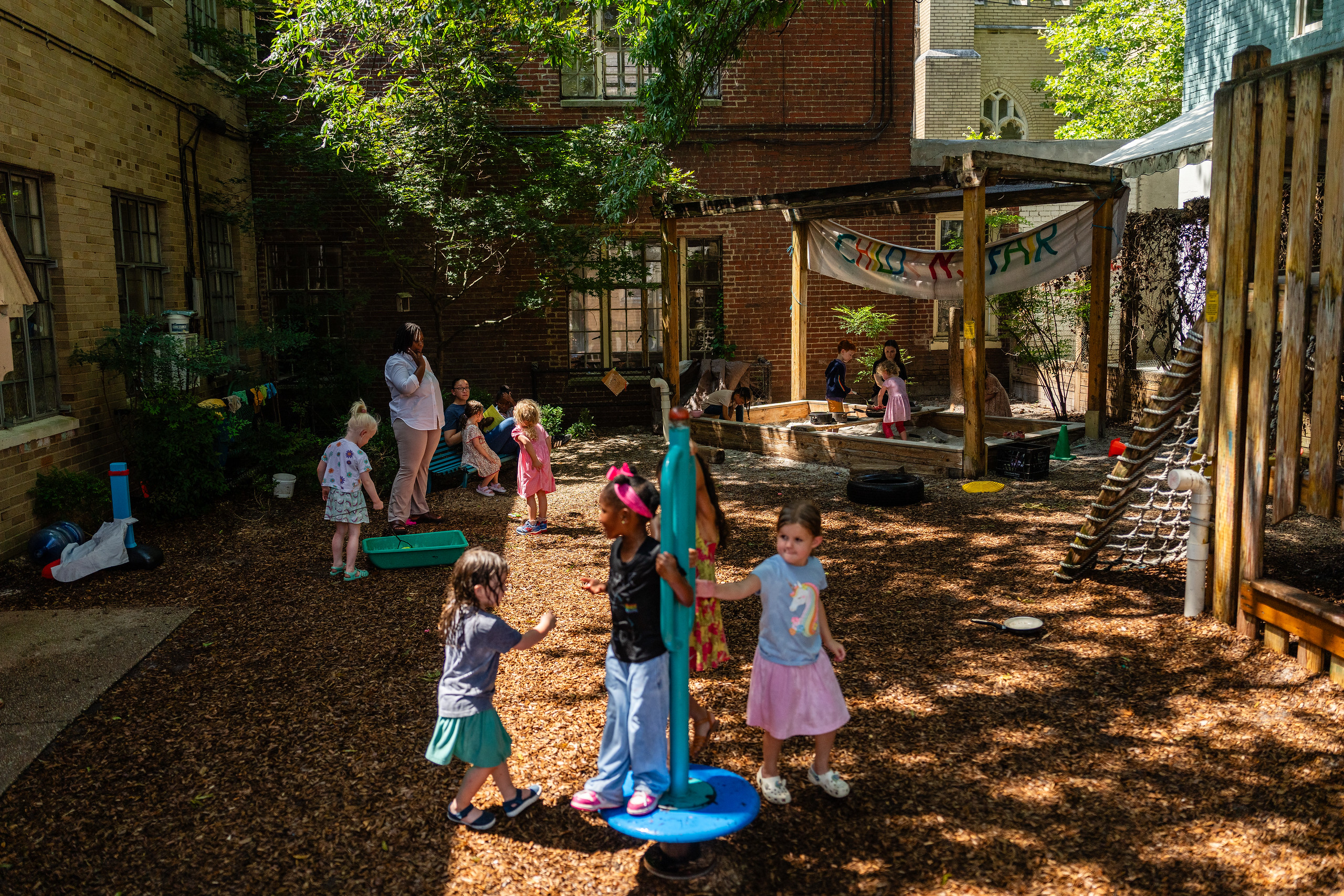 Children exploring outdoors